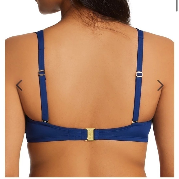 Bleu Rod Beattie [36D]‎ Kore Shirred Bandeau Bikini Top Navy Underwire Swim Top - Picture 4 of 9